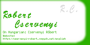 robert cservenyi business card