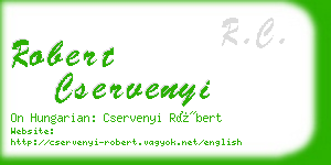 robert cservenyi business card